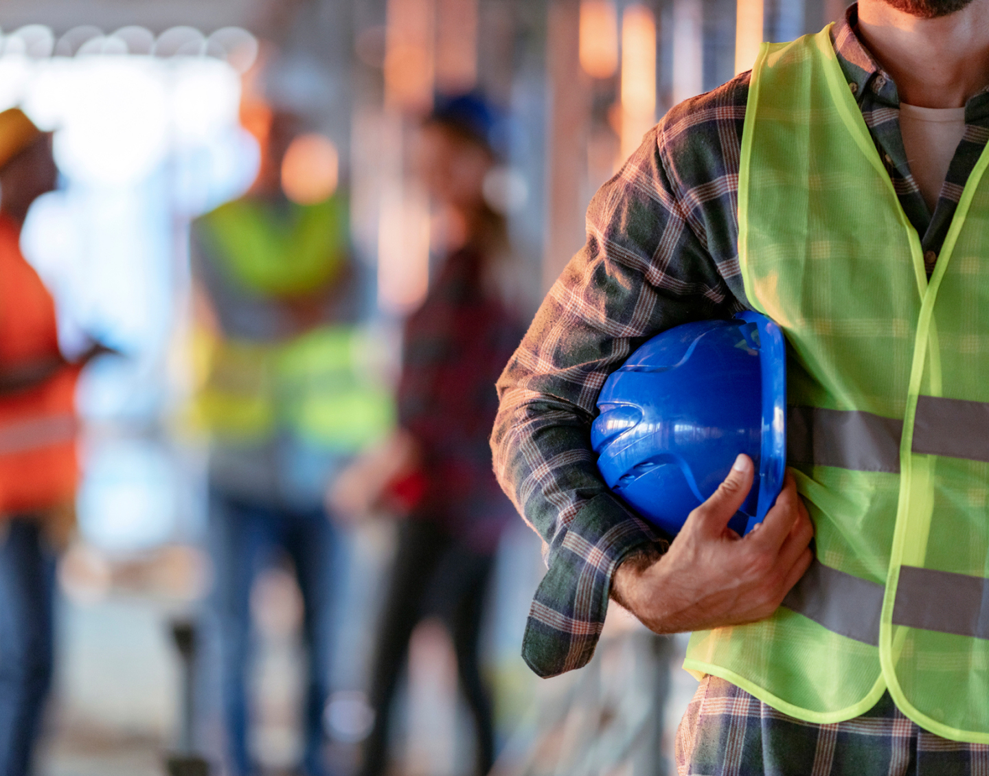 Worker with helmet